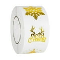 thumbnail image 1 of GQDIN 500 Pcs Christmas Labels - Gold Foil Design Round Stickers Roll 1 inch Merry Christmas Snowflake Presents Cards Tag Self Adhesive Decoration Envelope Seal Xmas Stickers, 1 of 9