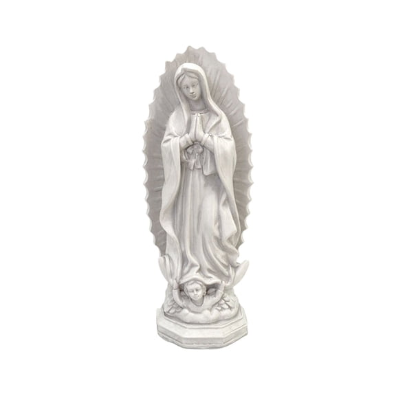 GQDIN 7.4 inch Handcrafted Our Lady of Guadalupe Statue,Catholic Resin Religious Figurine,Virgin Mary Statue of Mexico,Mother of Jesus Figurine for Home,Shelf, Garden Devotional Display