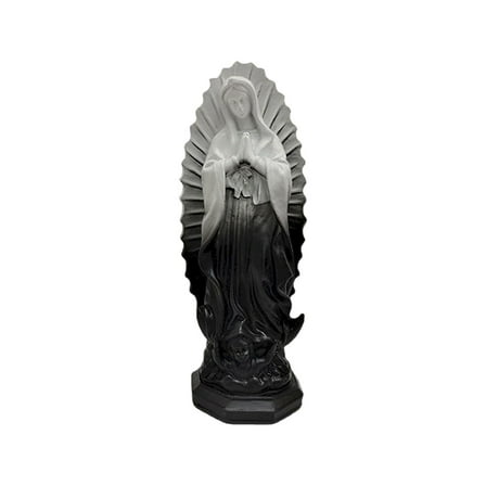 GQDIN 7.4 inch Handcrafted Our Lady of Guadalupe Statue,Catholic Resin Religious Figurine,Virgin Mary Statue of Mexico,Mother of Jesus Figurine for Home,Shelf, Garden Devotional Display