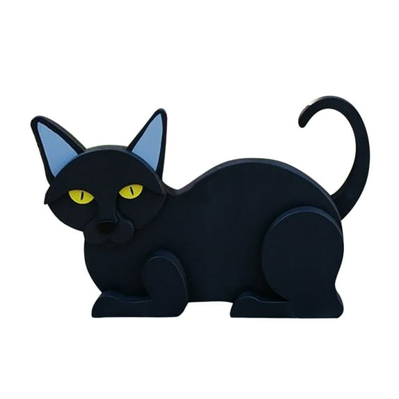 GQDIN Animal Flower Pots for Indoor and Outdoor Garden - Cat Themed Potted Planters as Art and Craft Decor, Wooden Garden Ornaments for Flowers and Succulents,Unique Gift Idea,12 x 7 inch