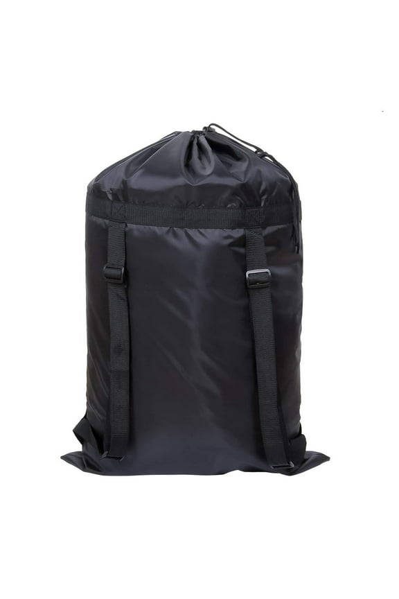Black Laundry Backpack With Shoulder Straps Large Capacity Travel Backpack Drawstring Closure Perfect For College Dorm Laundromat Apartment Outdoor Activities And Storage Solutions