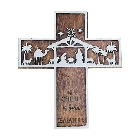 GQDIN BlessedMart Russian Orthodox Wall Cross - Three Bar Wooden Byzantine Crucifix for Prayer Corner Hanging - Wall Cross for Home Religious Church Hanging Decoration,Religious Gifts
