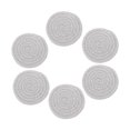 thumbnail image 1 of GQDIN Boho Round Woven Placemats Set of 6,Trivets for Dishes, Heat Resistant Hot Pads,4.3" Woven Cotton Rope Round Placemats with Holder, Table Protection For Kitchen Dining, 1 of 4