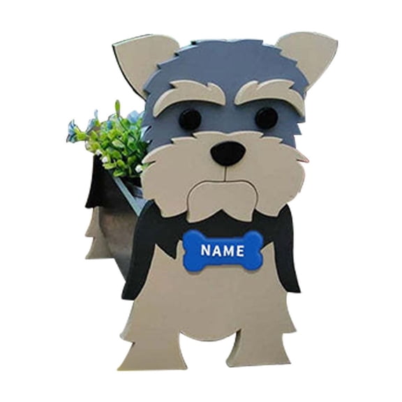 GQDIN Cute Resin Dog Planter for Indoor/Outdoor Decor - Dog Shaped Plant Pot for Succulents & Flowers | Unique Birthday Gift for Women & Garden Lovers - Pet-Themed Decor