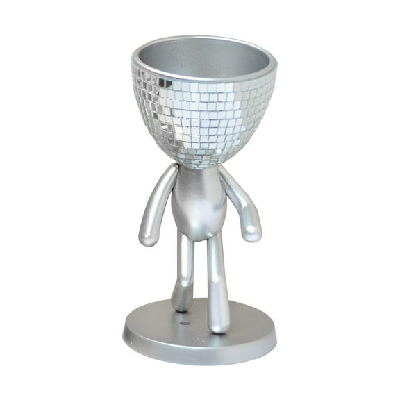 GQDIN Disco Ball Planter Flower Pot, Silver/Gold Disco Ball Planter, Plant Pot for Indoor Plants, Creative Gift for Office, Shelf, or Indoor Garden Display, 7" tall
