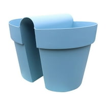 GQDIN Double Hanging Rail Planter for Flower Pot Plant - Indoor/Outdoor Hanging Rail Planter Lightweight & Weatherproof Flower Box - Balcony Planters for Railing and Fence Patio