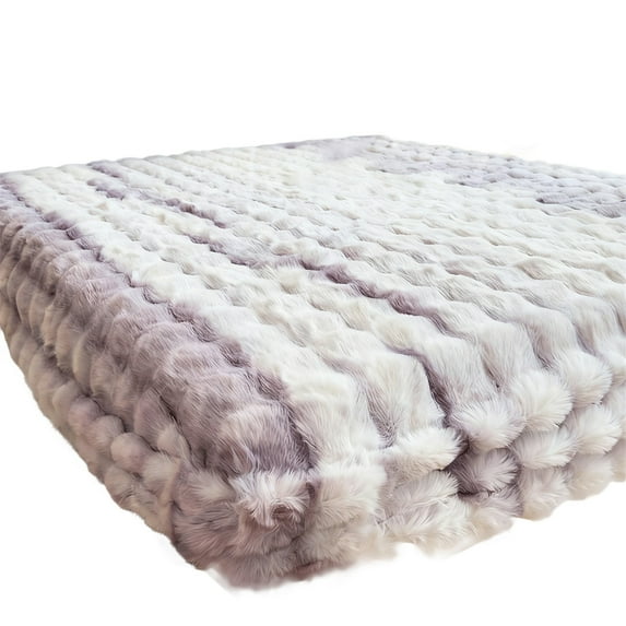GQDIN Luxury Fluffy Faux Rabbit Fur Duvet Mattress Cover, Soft Plush Shaggy Bubble Waffle Bedding Home Decor, Fuzzy Washable Comforter Mattress Cover,150*200cm