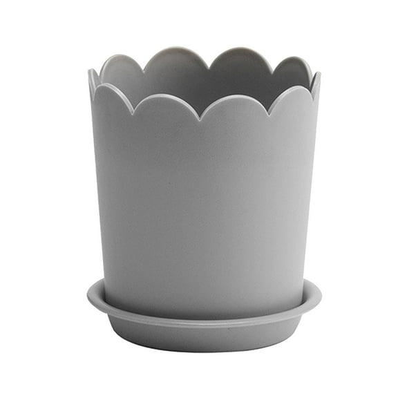 GQDIN Pot Planter - Durable Resin Pot, Planters with Drainage Holes and Tray Saucers, for Indoor and Outdoor Use, Gardening, Succulents & Home Greenery Decor