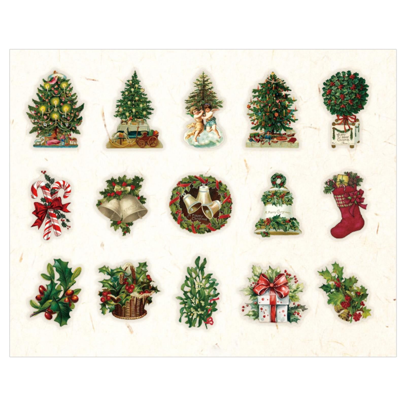 1000-Piece Christmas Stickers Roll - Gingerbread Man Designs, Self-Adhesive For Cards & Gifts