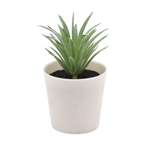 GQDIN Small Mini Artificial Succulents In White Plastic Pots, Realistic Fake Plants For Bathroom Farmhouse Cubicle Desk Decor, Low Maintenance Greenery