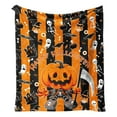 thumbnail image 1 of GQDIN Soft Cozy Halloween Blanket, Spooky Pumpkin Bat Spider Webs Print White Throws for Couch Bed Home Decoration Gifts, Fuzzy Fleece Halloween Throw Blanket for Kids Adults, 1 of 9
