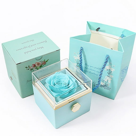 GQDIN Timeless Rose Jewelry Gift Box - Keepsake for Moms, Wives, Valentines, Birthdays & Anniversaries - Elegant Storage for Rings, Necklaces & Bracelets