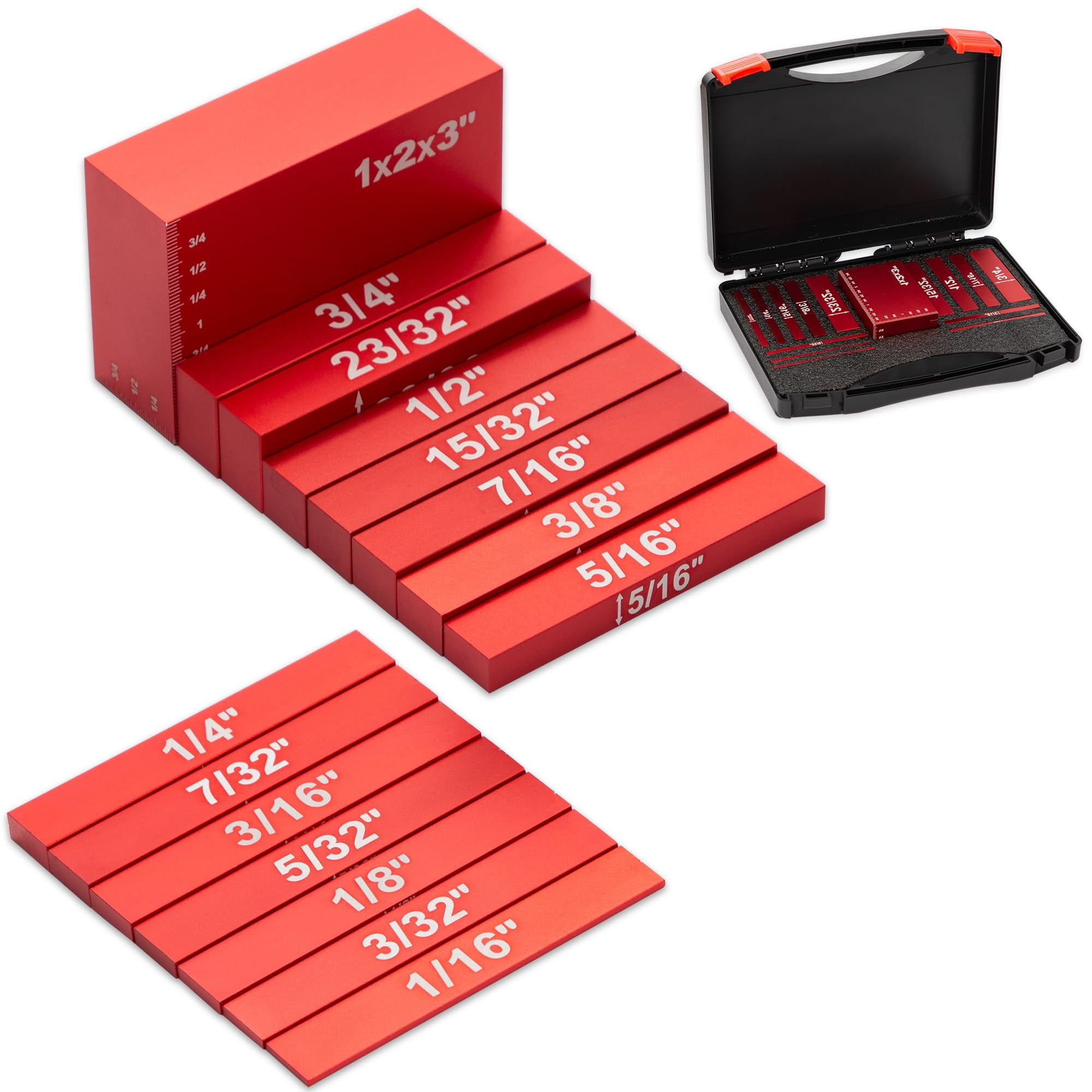 Setup Blocks Height Gauge Set, 15pcs Precision Aluminum Setup Bars For Router And Table Saw Accessories Woodworking Set Up Bars Include Laser Engraved Size Markings - View #5