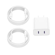 GQOHRT 20W+20W Dual USB C Fast Charging Block Adapter with 6FT USB C Cable, 2 Count 2 Pack