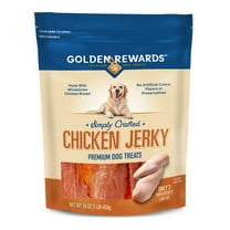 Golden Rewards Chicken Flavor Premium Dry Jerky Treats for All Dogs,16 oz