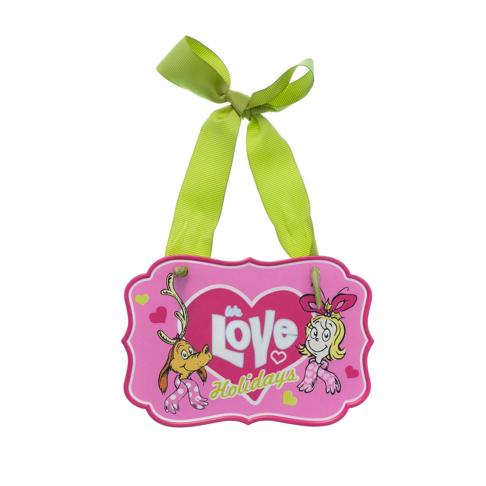 Dr. Seuss The Grinch Front & Back Hanging Signs – “We Love Holidays” & “Did NOT!” Christmas Wall Sign