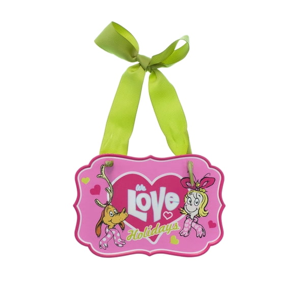 Dr. Seuss The Grinch Front & Back Hanging Signs We Love Holidays & Did NOT! Christmas Wall Sign