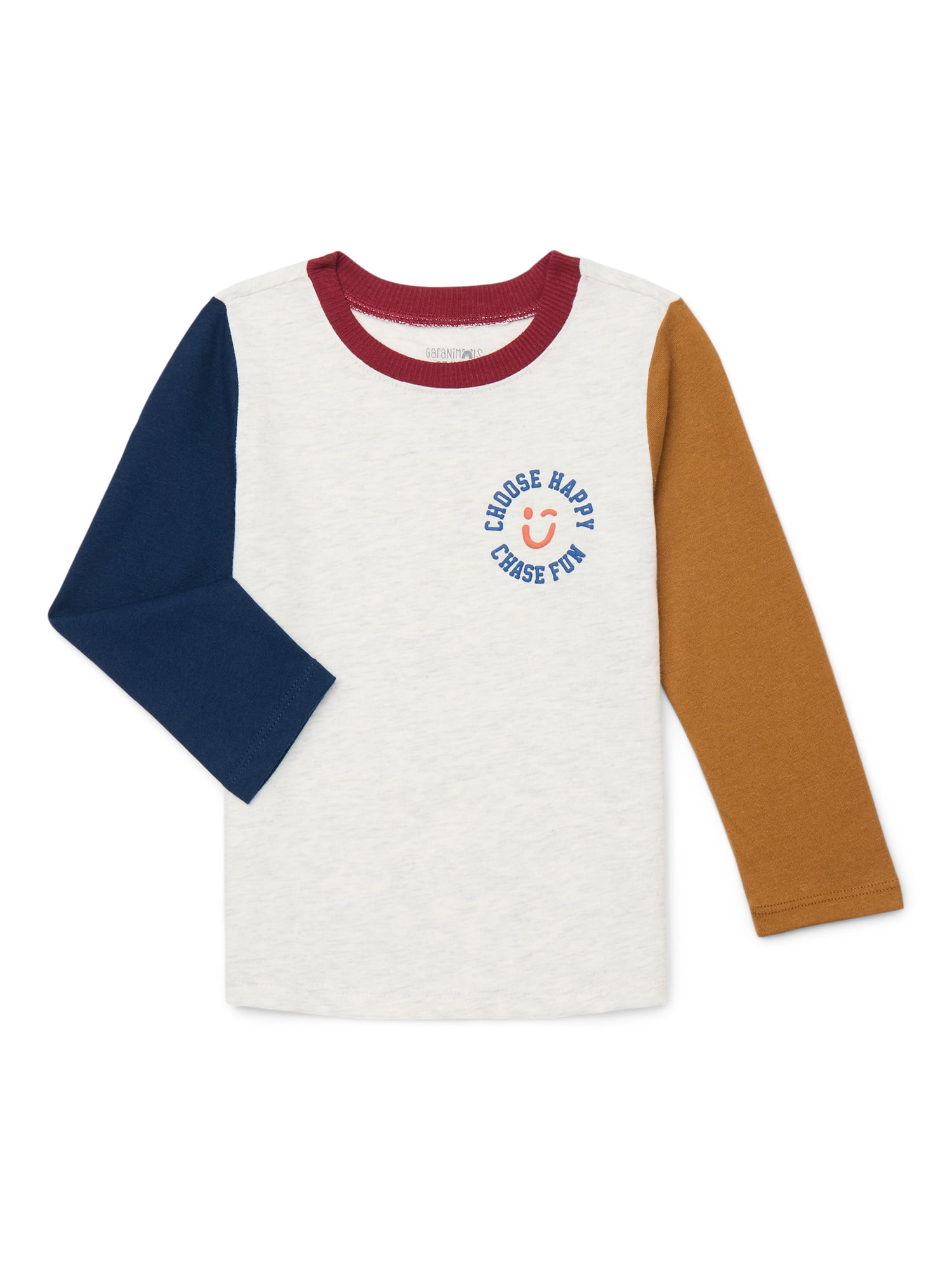 Toddler Boys Colorblocked Ringer Graphic Tee with Long Sleeves, Sizes 18M-5T