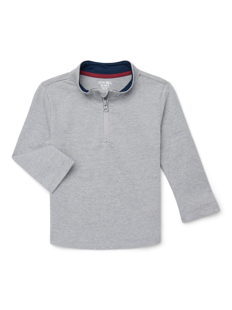 Garanimals Toddler Boys Quarter Zip Pullover with Long Sleeves