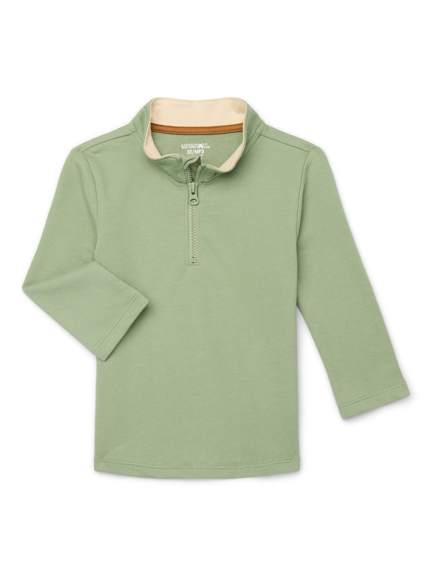 Garanimals Toddler Boys Quarter Zip Pullover with Long Sleeves, Sizes 18M-5T