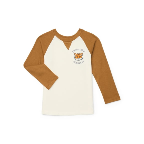 Garanimals Toddler Boys Textured Raglan Tee with Long Sleeves, Sizes 18M-5T
