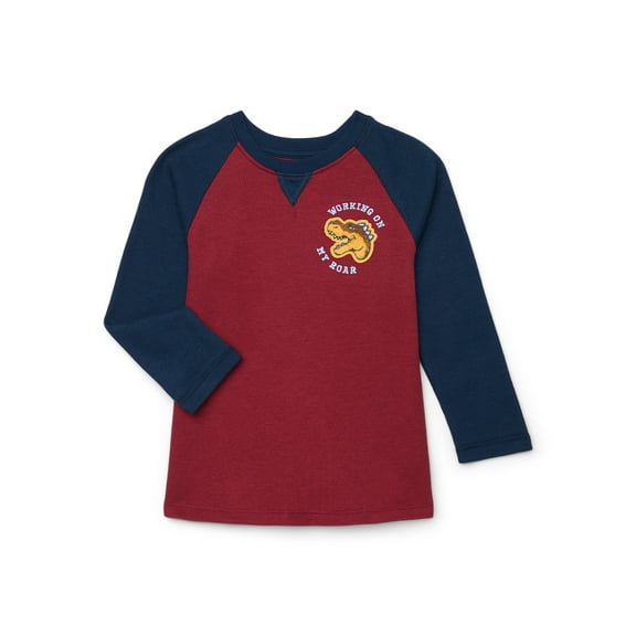 Garanimals Toddler Boys Textured Raglan Tee with Long Sleeves, Sizes 18M-5T