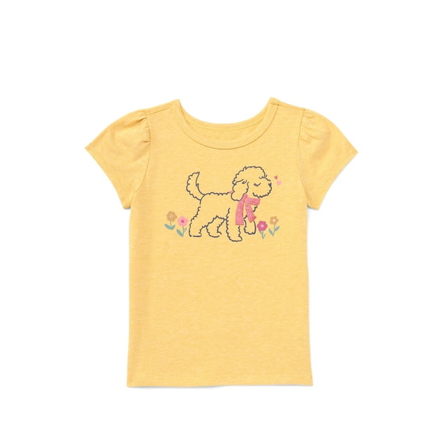 Garanimals Toddler Girl Short Puff Sleeve Graphic T-Shirt, Sizes 18M-5T