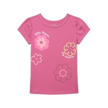 Garanimals Toddler Girls Graphic Tee with Puff Sleeves, Sizes 18M-5T