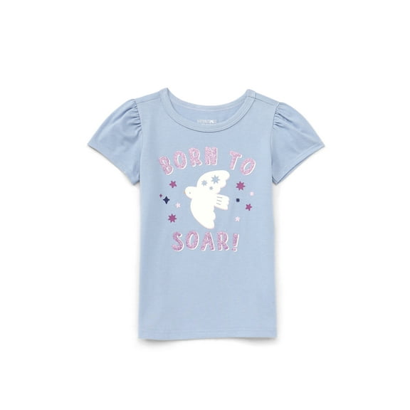 Garanimals Toddler Girls Graphic Tee with Puff Sleeves, Sizes 18M-5T