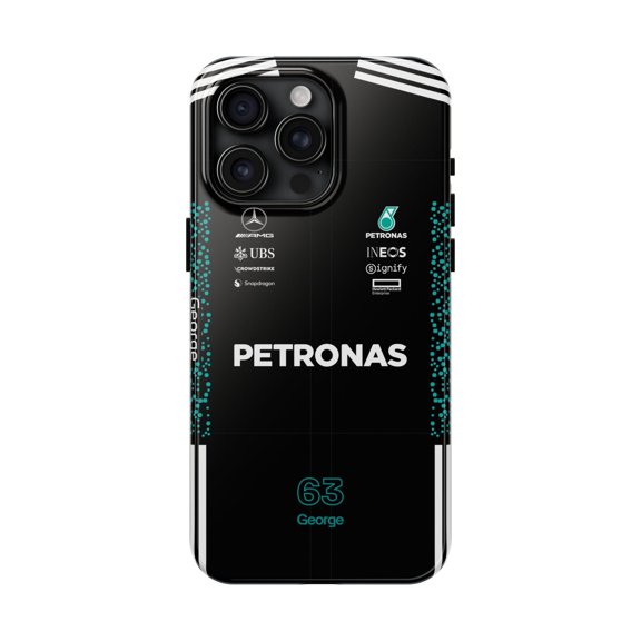 Pink Polar Apple iPhone 15 Pro Max George Russell 63 George Russell 2025 Race Suit inspired Phone Case