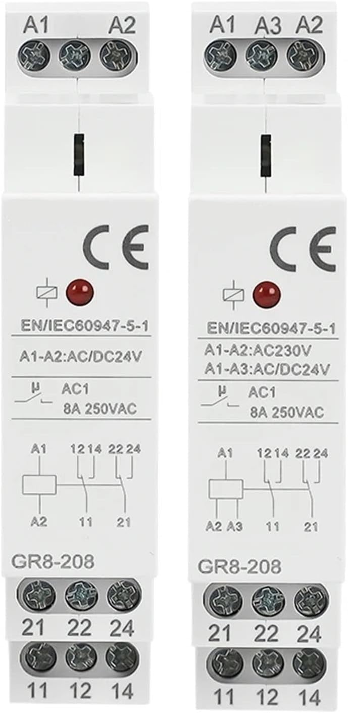 GR8208 Auxiliary Relay Intermediate Switch 8A 2SPDT 12V 24V 48V 110V