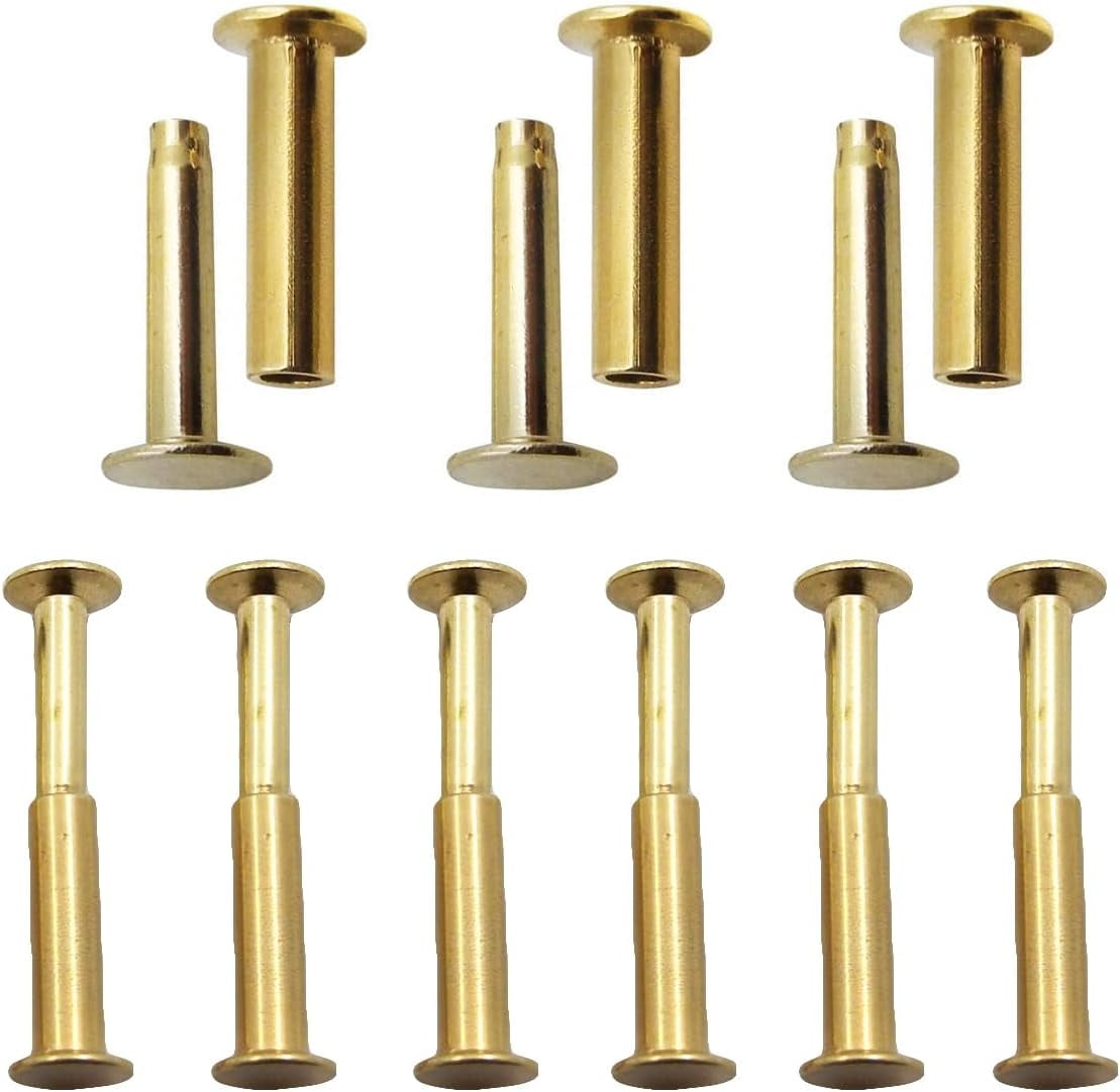 Brass Rivets Handle GRA 9 Sets Kitchen Knife Handle Rivet Screw Brass 5/16