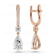 thumbnail image 1 of GRA Certified 1.50 Ct Pear Cut Diamond Drop Earrings – 18K Rose Gold | Women's Earrings, 1 of 5
