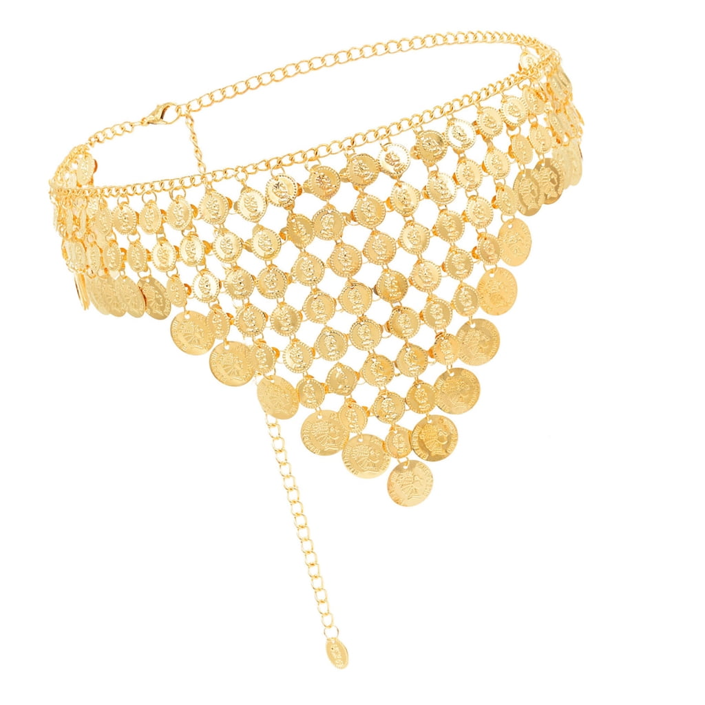 320 PCS Gold Silver Coins Three Straight Two Angle Waist Chain