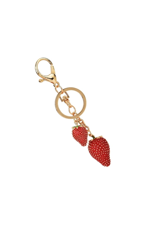 Strawberry Bag Charm Portable Purse Pendant Keyring for Fashion Enthusiasts