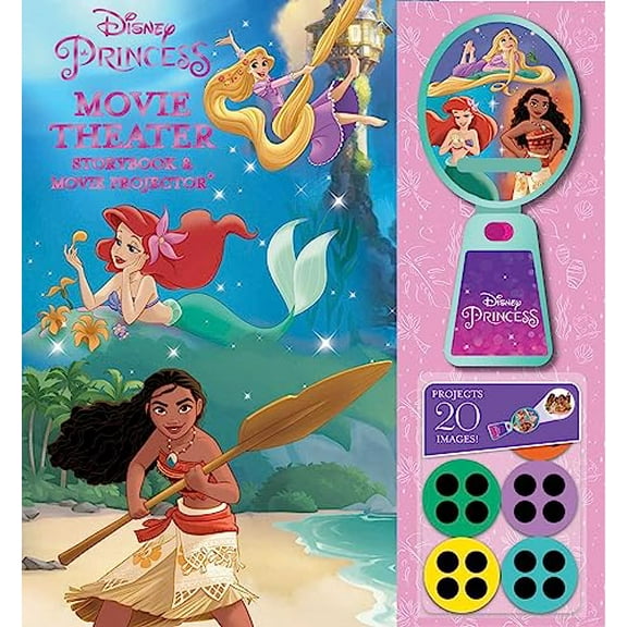 Pre-Owned Disney Princess: Moana, Rapunzel, and Ariel Movie Theater Storybook & Movie Projector Hardcover