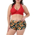 thumbnail image 1 of Agnes Orinda Women's Plus Size Sunflower Bikini 2 Piece Swimsuits High Waisted Halter Bathing Suit Sets 1X Red, 1 of 6
