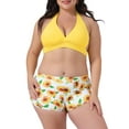 thumbnail image 1 of Agnes Orinda Women's Plus Size Sunflower Bikini 2 Piece Swimsuits High Waisted Halter Bathing Suit Sets 1X Yellow, 1 of 6