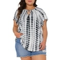 thumbnail image 1 of Trendy and Comfortable Plus Size Tie Dye Short Sleeve T-shirt for Women 3X Grey, 1 of 6