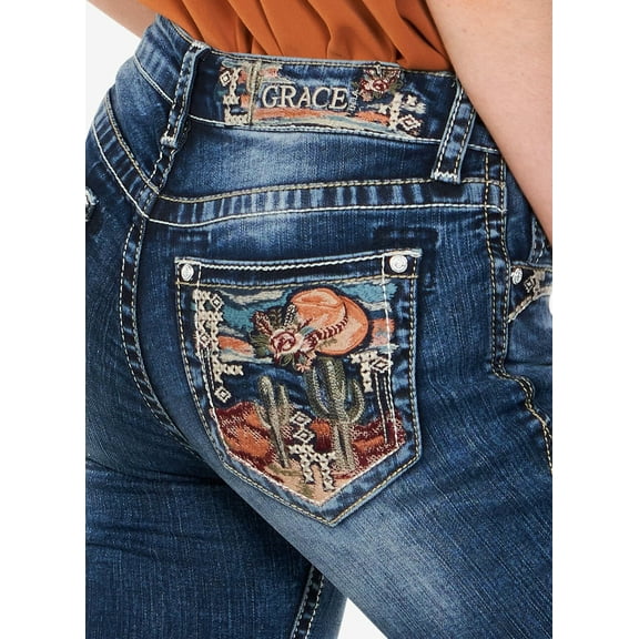GRACE IN LA EASY BOOT CACTUS SOUTHWEST - LADIES JEANS - EB61591