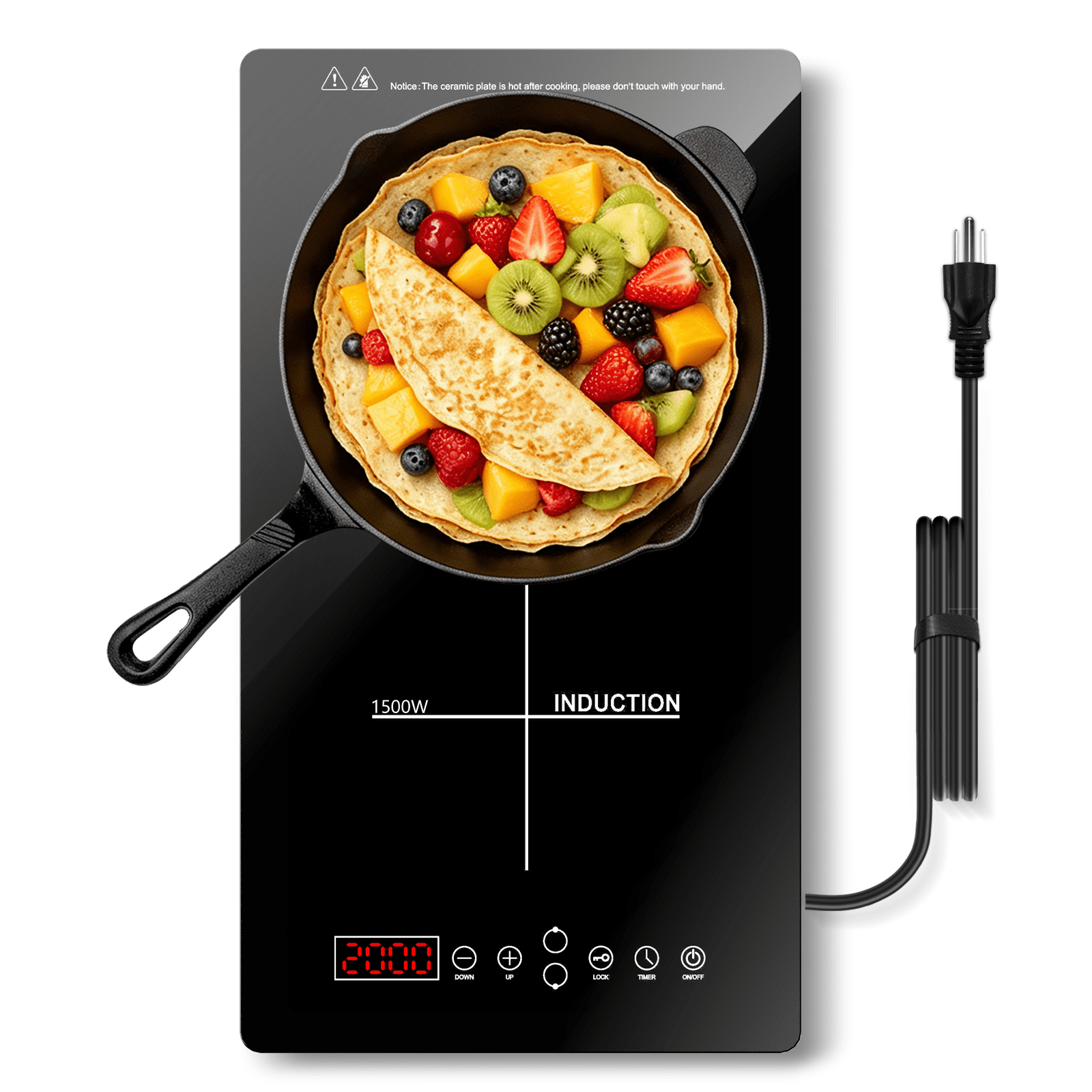 GRACEALL 2 Burner Induction Cooktop, 12 inch Glass Top Electric Stvoe for Cooking, Built-in & Countertop Kitchen Hotplate, 120V Plug in Stoves with Safty Lock and Timer