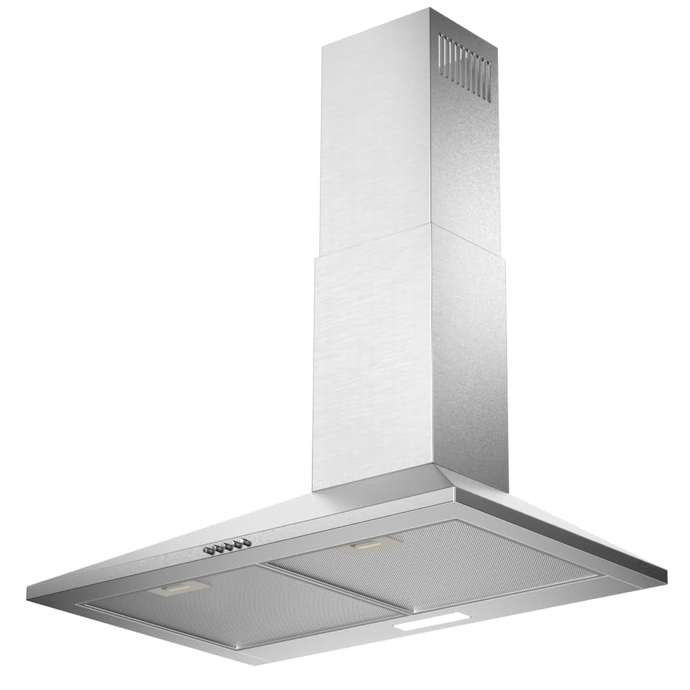 GRACEALL 30 inch Wall Mount Range Hood, Ducted/Ductless Convertible Oven Vent Hood, Stainless Steel Oven Extractor for Kitchen, 3 Speed Exhaust Fan with Charcoal Filter and Duct Pipe