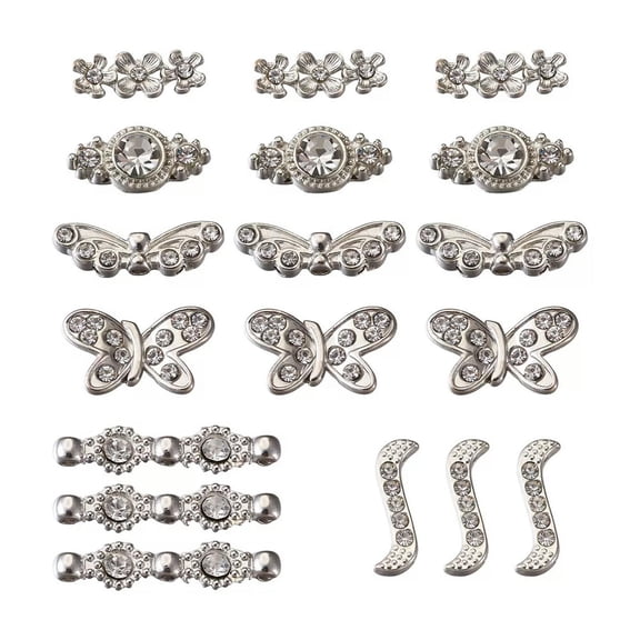 GRACEARA 1 Box Alloy Rhinestone Flower Butterfly Spacer Beads Bars For DIY Jewelry Making
