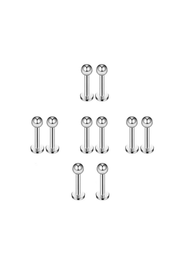 10 PCS/lot Labret Bar Stainless Steel Lip Tragus Stud Body Jewelry Wholesale