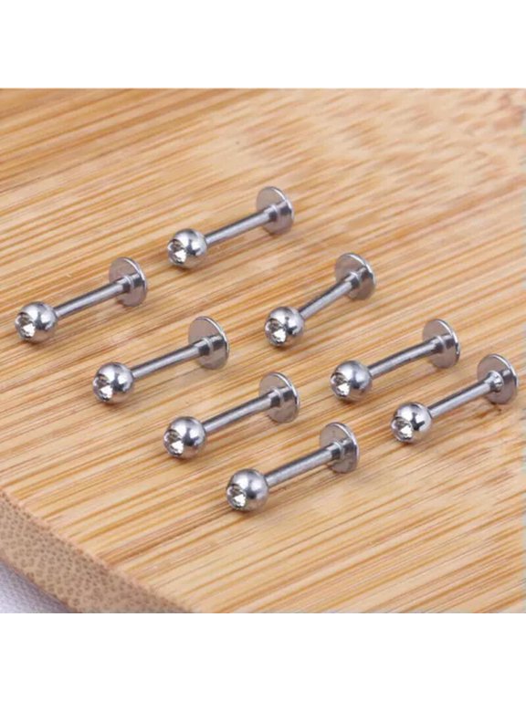 10 PCS/lot Labret Bar with Gem Ball Monroe Piercing Lip Tragus Stud Body Jewelry