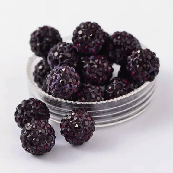 GRACEARA 100 pcs 10mm Grade A Polymer Clay Rhinestone Pave Disco Ball Beads Hole 1.8~2mm