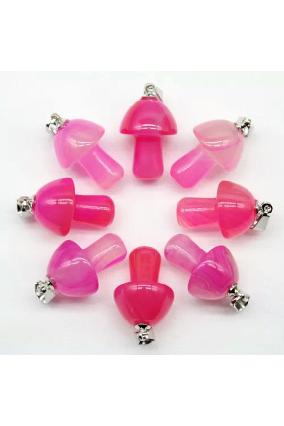 100pcs Natural Stone Quartz Crystal Mushroom Pendants for DIY Jewelry Wholesale-agate4