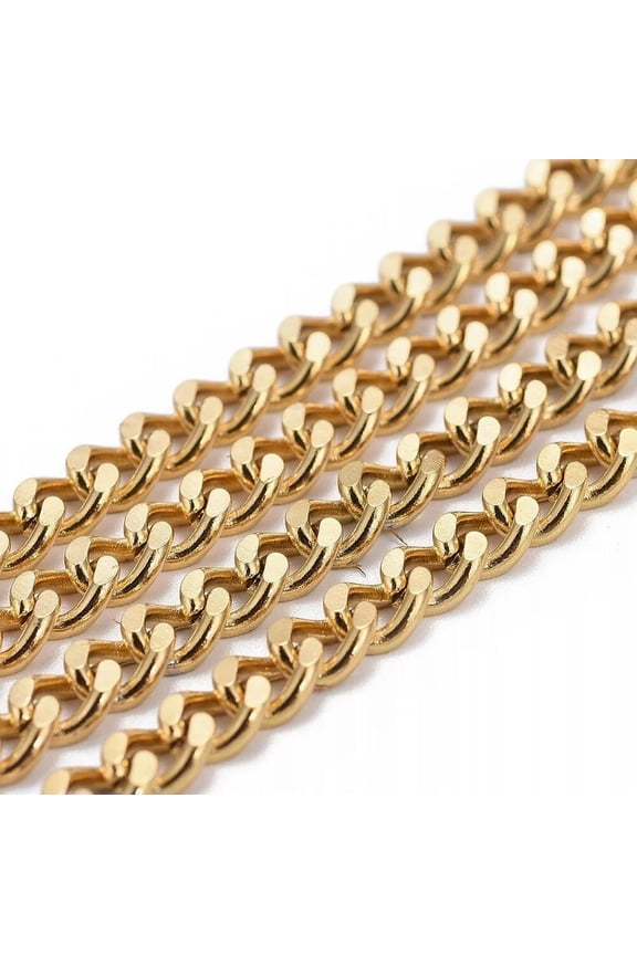 10M/Roll 5mm Unwelded Ion Plating(IP) 304 Stainless Steel Curb Twisted Chains