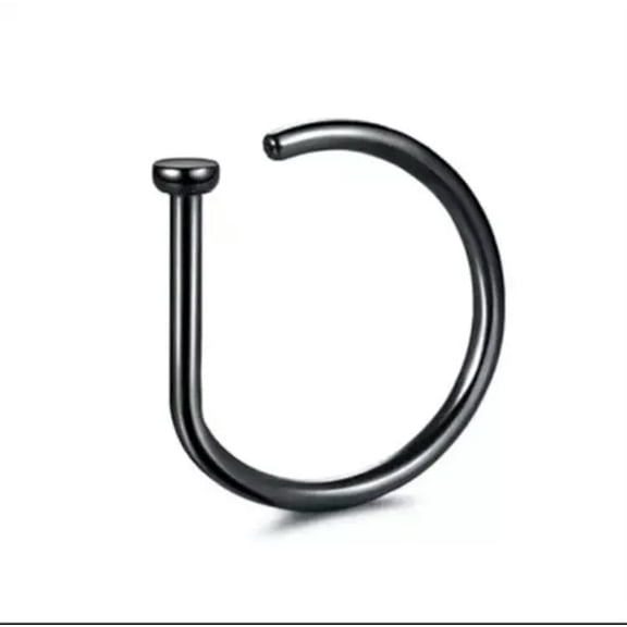 GRACEARA 10PCS Non Piercing D Shape Fake Nose Rings Hoop Surgical Steel Nostril Piercings