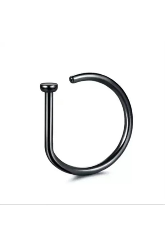 10PCS Non Piercing D Shape Fake Nose Rings Hoop Surgical Steel Nostril Piercings